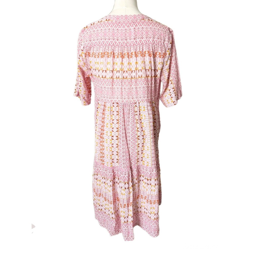 Xirena Billie Cotton Tiered Babydoll Mini Dress Terra Rose Pink Size Small - Picture 4 of 6